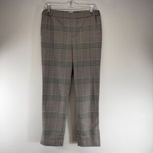 LINI Plaid Flat Front Pull On Cropped Chic City Preppy Quiet Luxury Trousers M